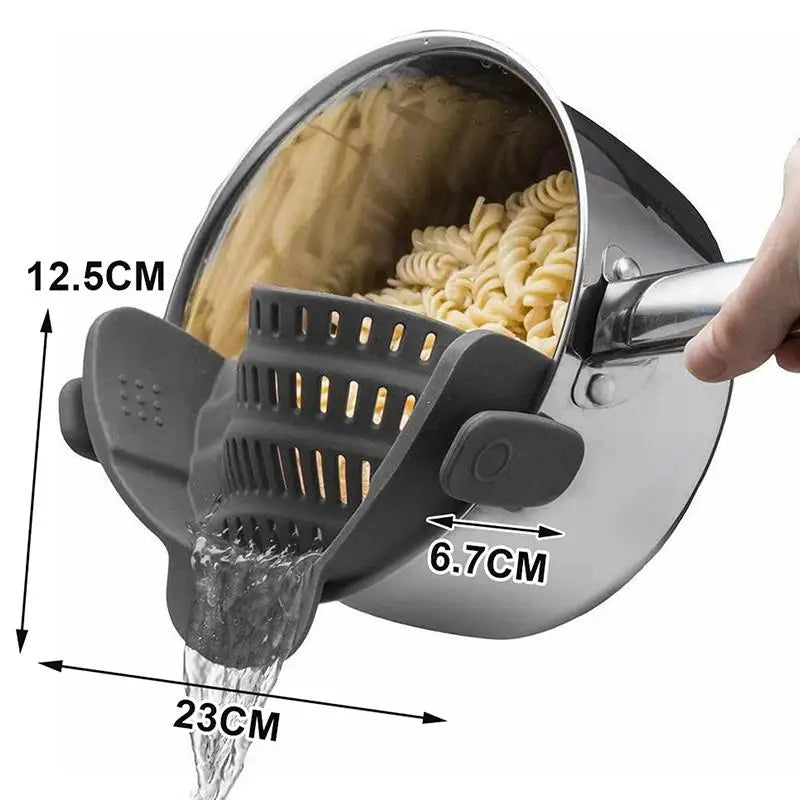 1pc Pot Strainer Handheld Drainer Noodles Pasta Adjustable