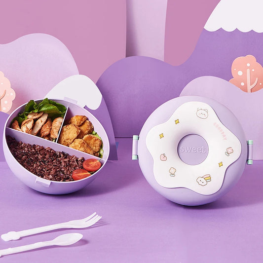 Lunch Box Kid School Child Snack Box Donut