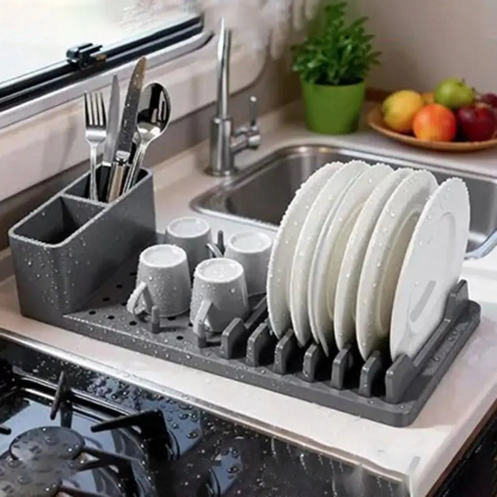 Durable Silicone Dish Drying Rack Heat-Resistant Drain Design