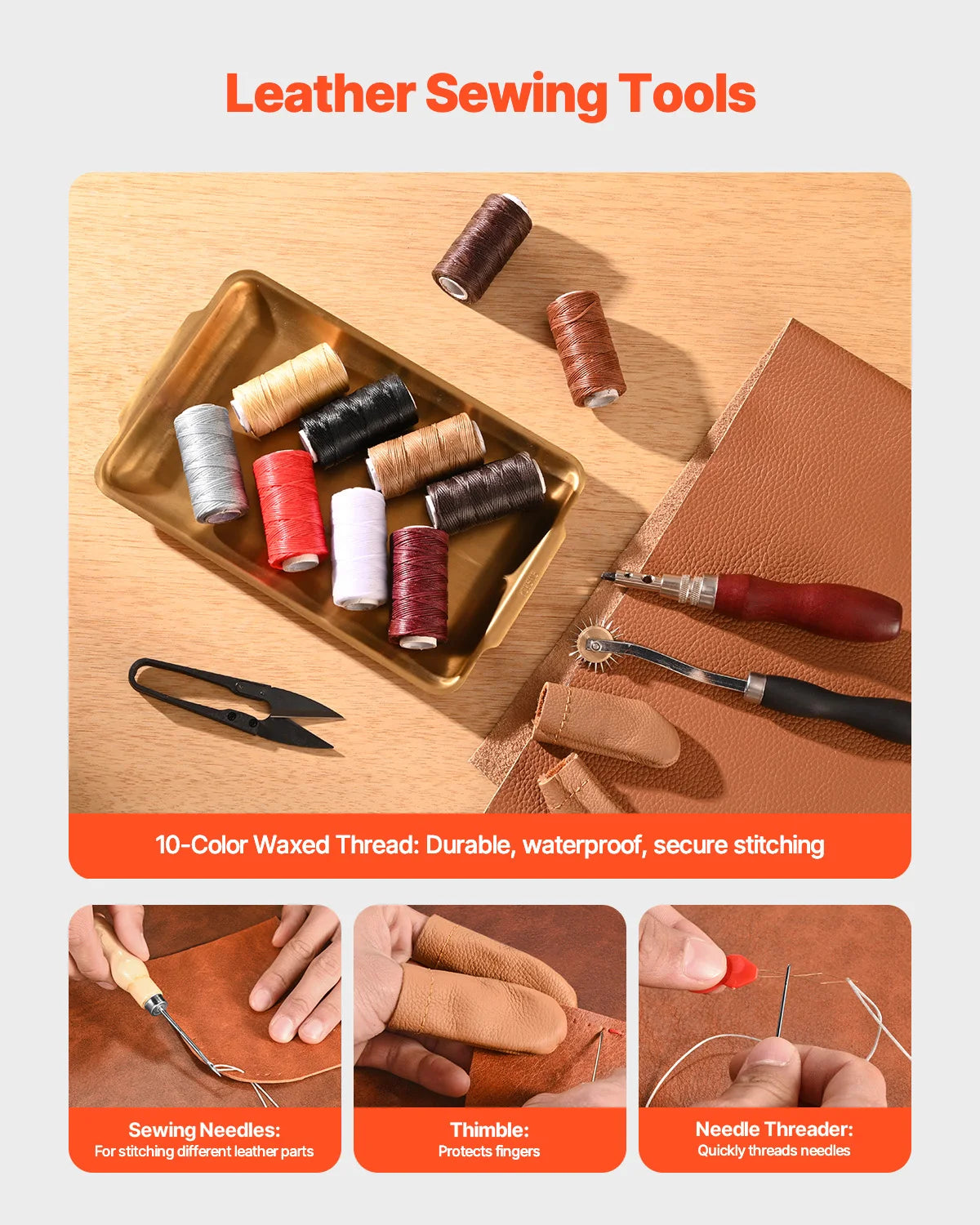 Succebuy 38/59/61/72/92pcs Leather Working Kit Leather Craft