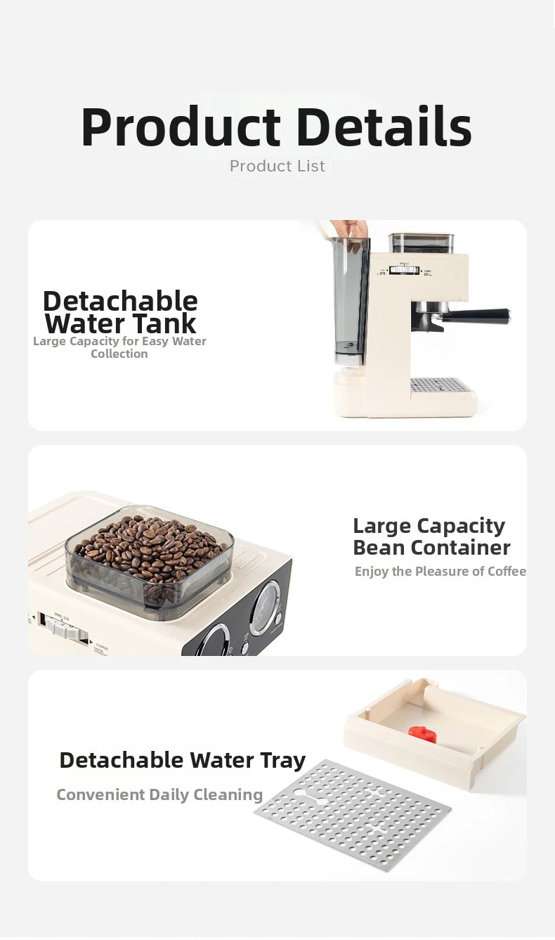 20bar Semi-Auto Espresso Machine Smart Touch Control Built-In