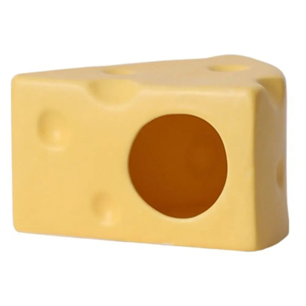 Durable Creative Hamster Hideout Cheese Shape Decorative Feeding
