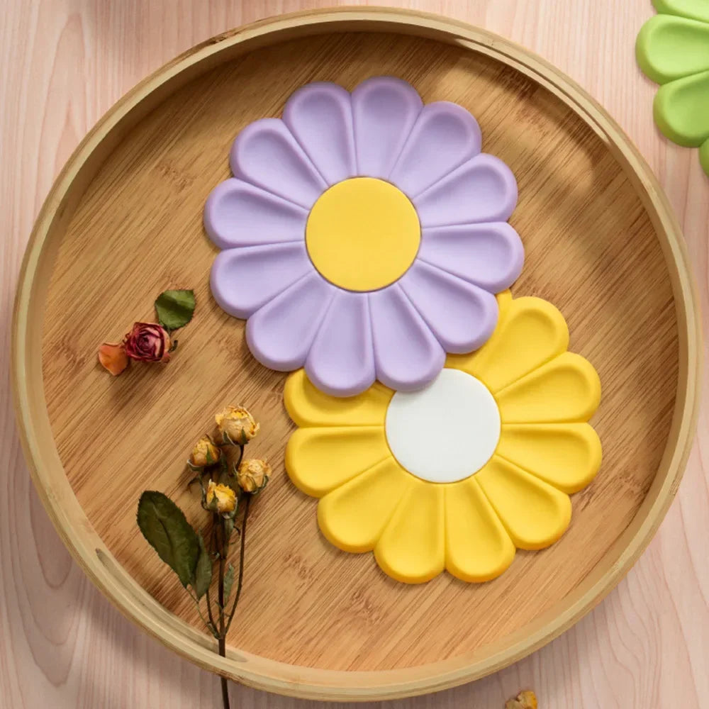 Flower Heat Resistant Silicone Mat Drink Cup Coasters