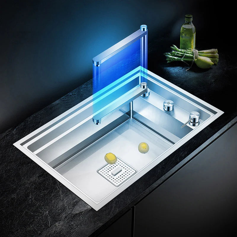 Asras Sink Faucet 304 Stainless Steel Lifting Faucet