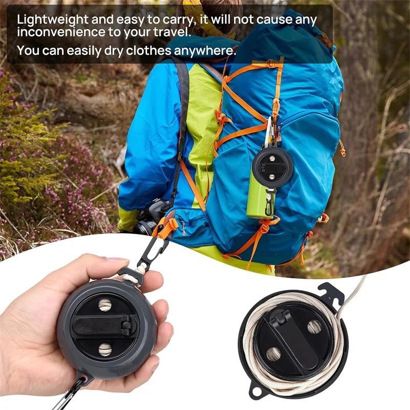 Outdoor Retractable Clothesline Adjustable 32ft/10m Camping