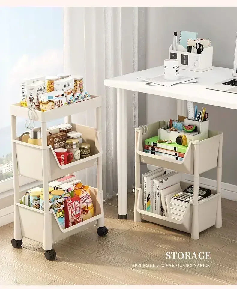 Organizer Storage Rack Mobile Snack Toy Trolley Desk