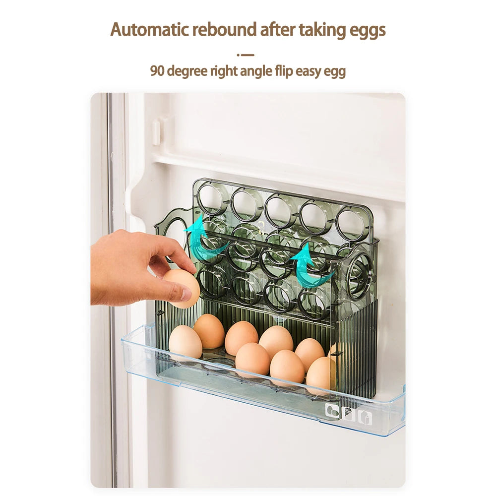Three-Layer Flippable Egg Holder 30 Eggs Egg Storage