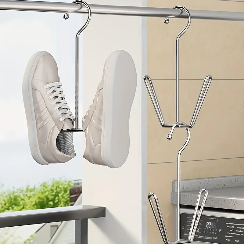 2pcs Stainless Steel Shoe Rack Hanging Drying Rack