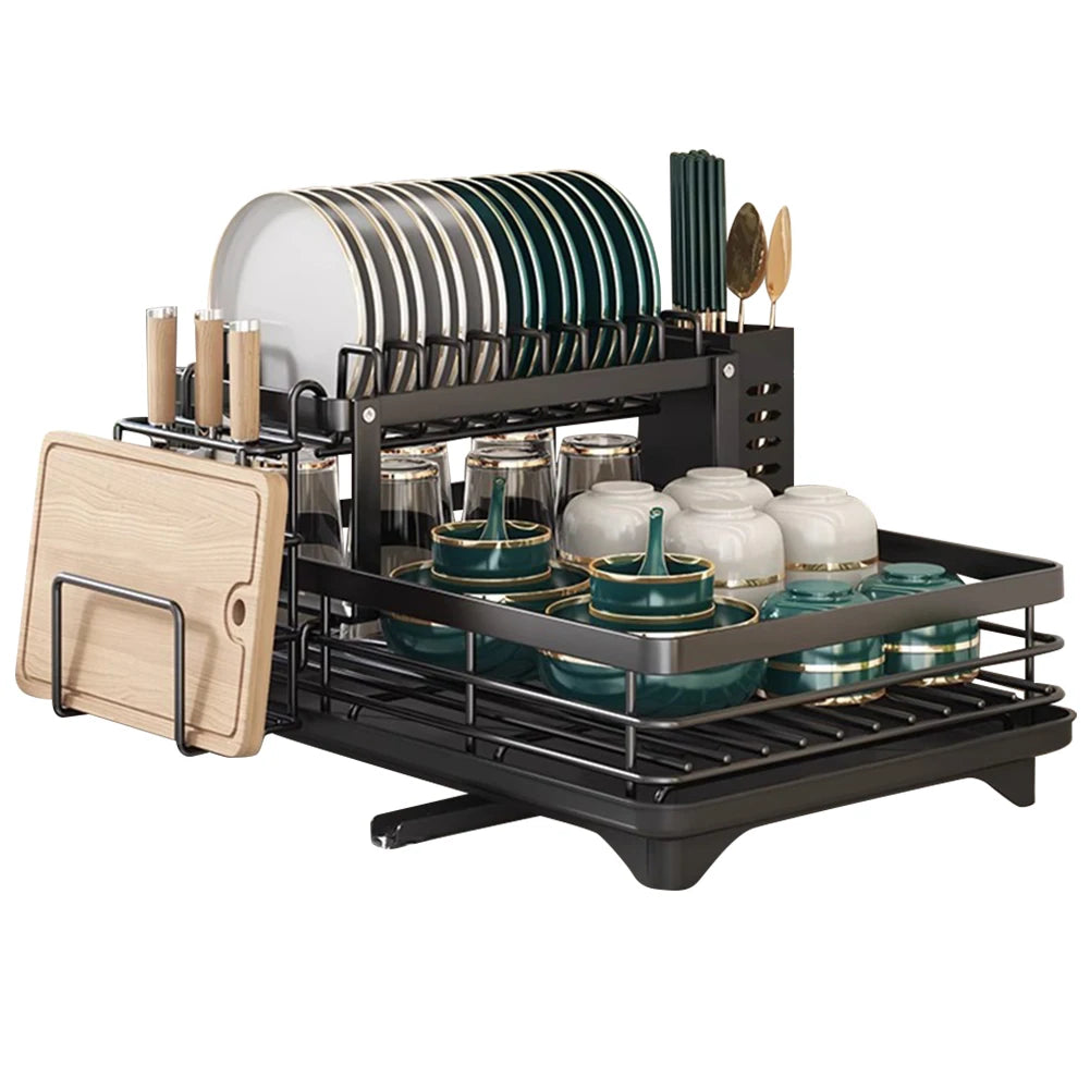 Dish Bowl Drainer Dish Drying Rack Adjustable Plates