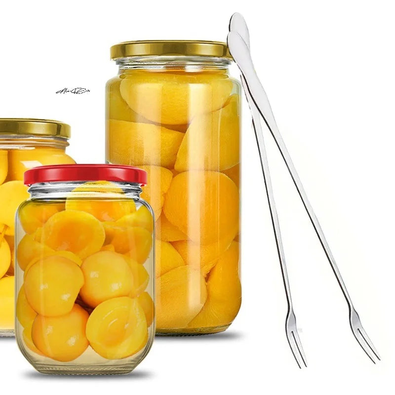 2pcs Stainless Steel Long Handle Pickle Fork Spoon