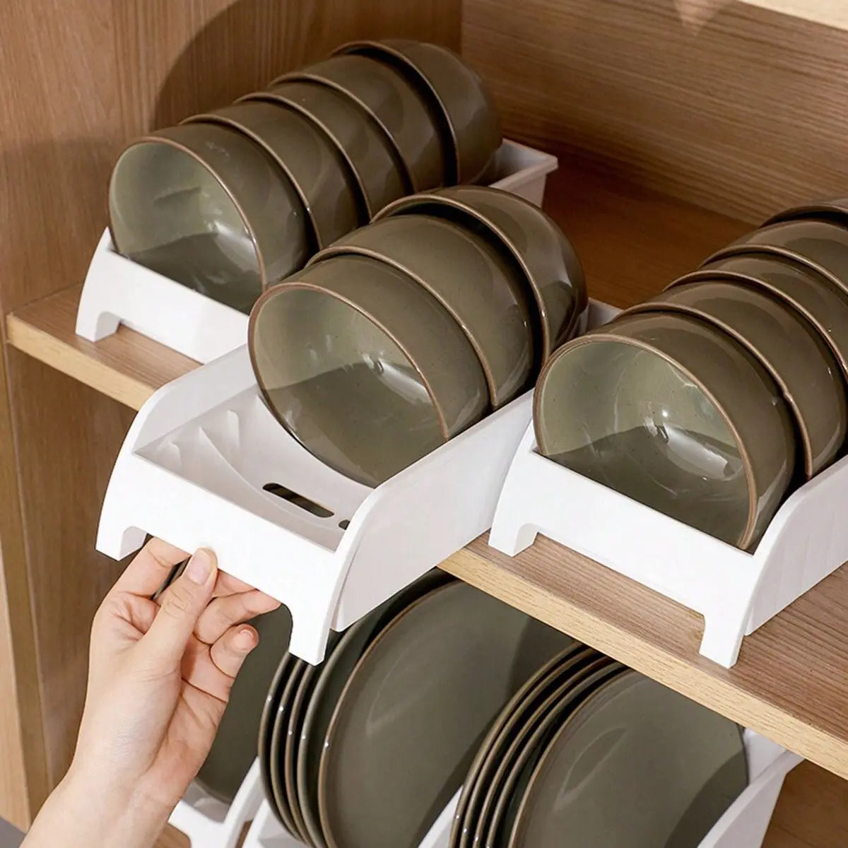 1pc-Water Leakage Folding Drain Bowl Tray Rack Plastic