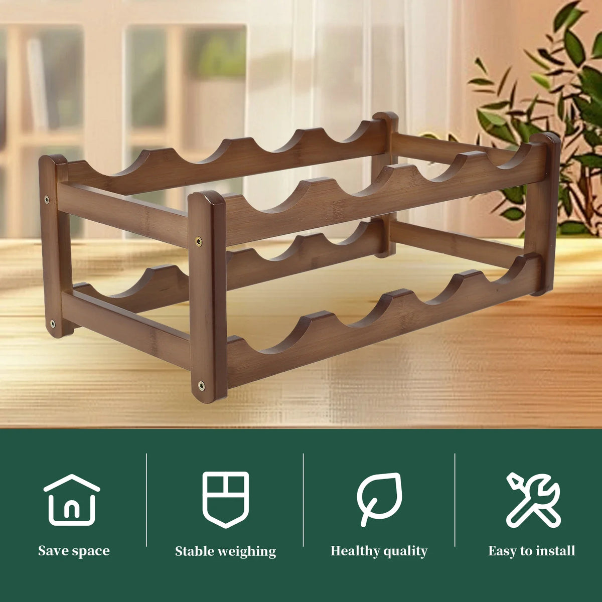 Wine Rack Wooden Winebottle Display Cabinet Holders Shelf