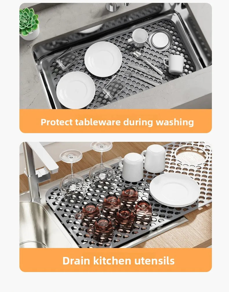 Sink Silicone Mat Anti-Scratch Honeycomb Pad Dishwashing Basin