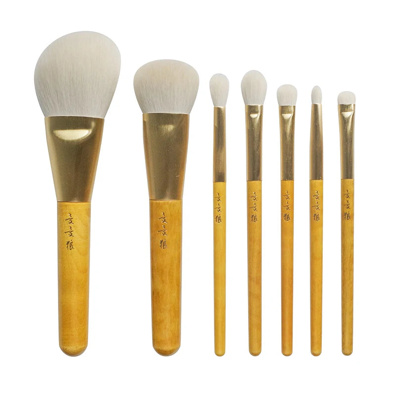 Soft Saibikoho Goat Hair Face Eye Brushes 7pcs