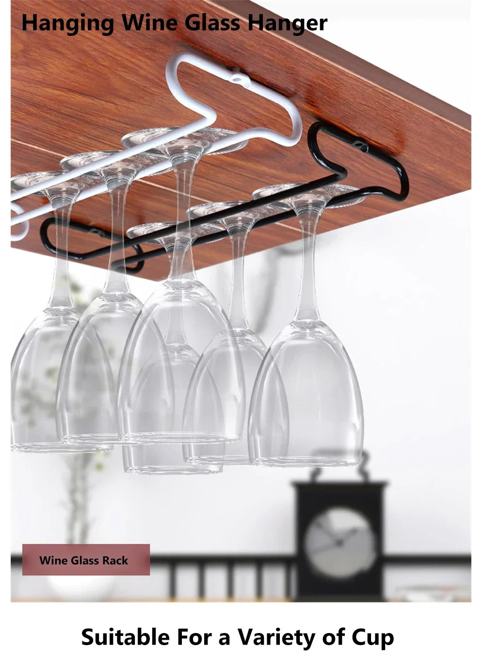 Iron Wall Mount Wine Glass Rack Hanging Wine