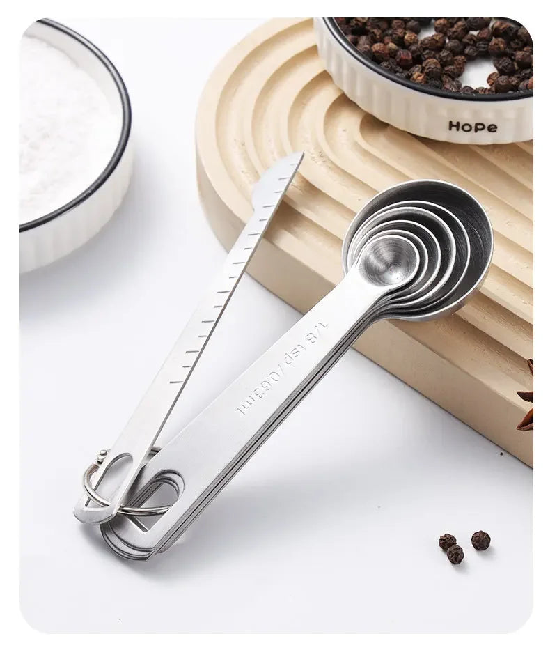 Stainless Steel Measuring Spoon 4/6/7/8 Scale Measuring Ruler