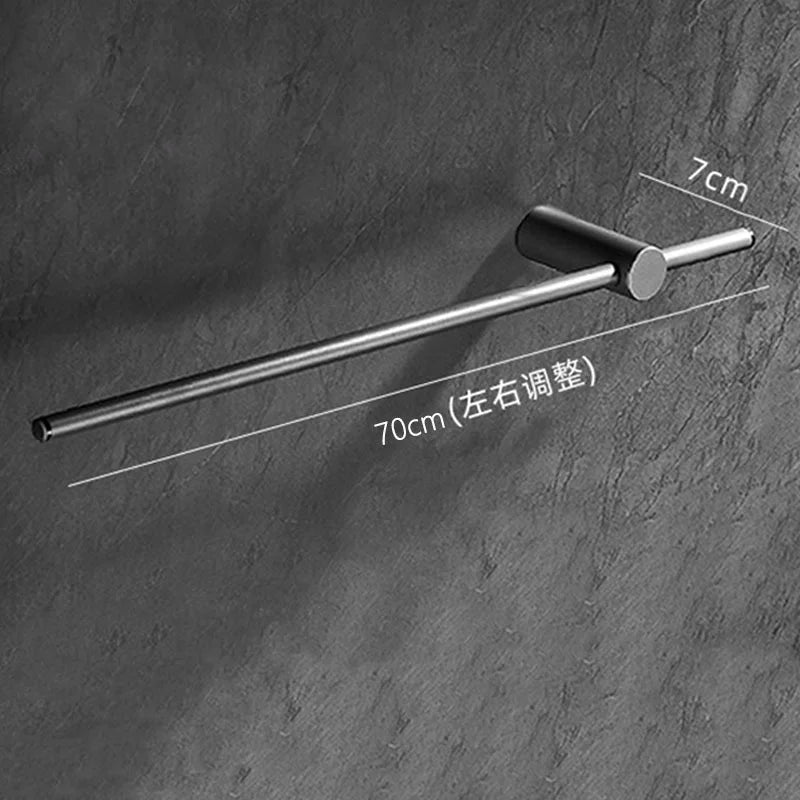 40/50/60/70/80cm Movable Towel Rack Bath Towel Holder Wall