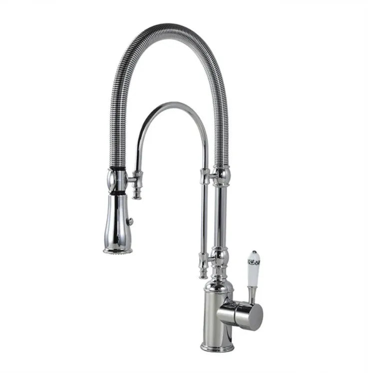 Brushed Gold Pull Out Faucet Sink Mixer 360