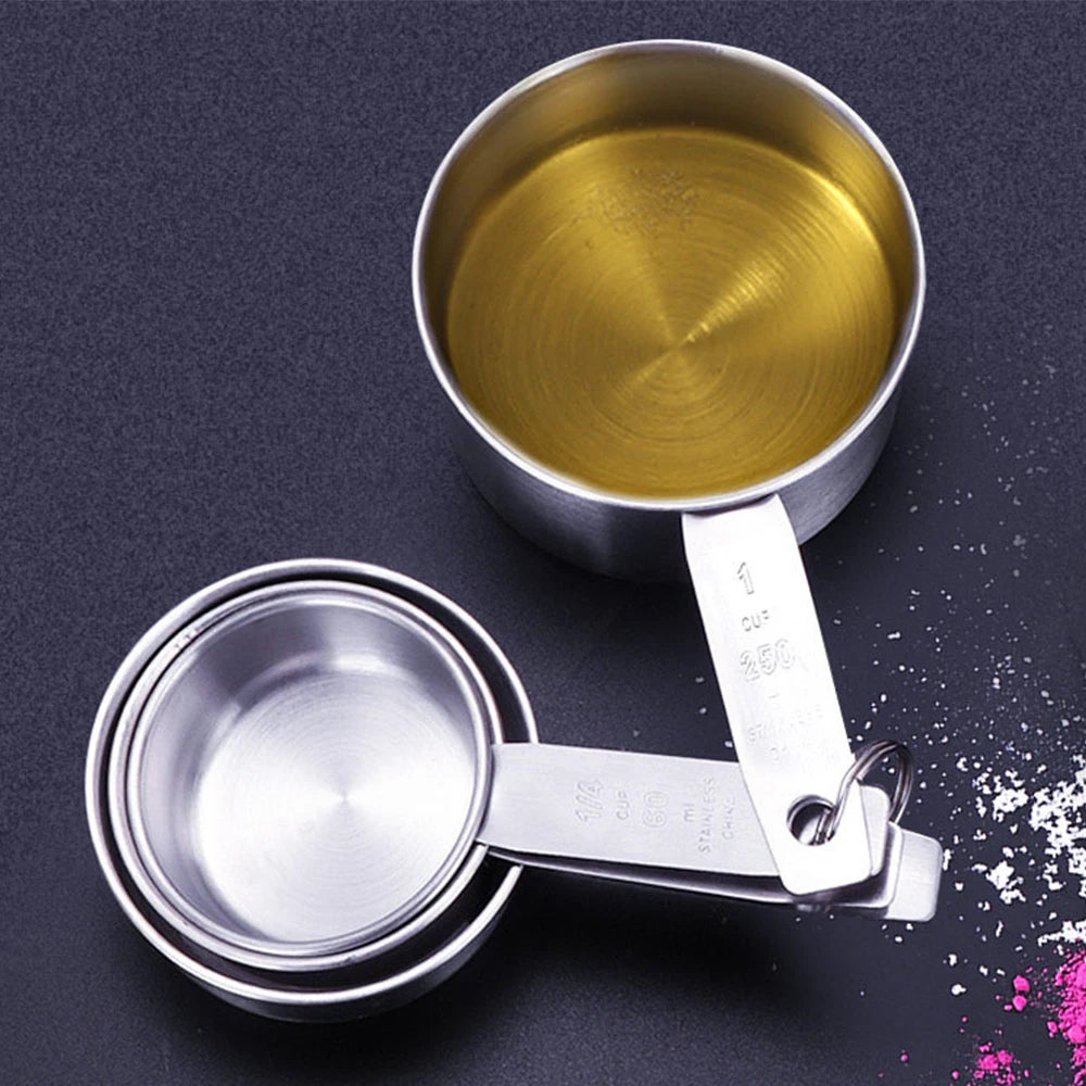 Stackable Measuring Cups Spoons Baking Stainless Steel Coffee