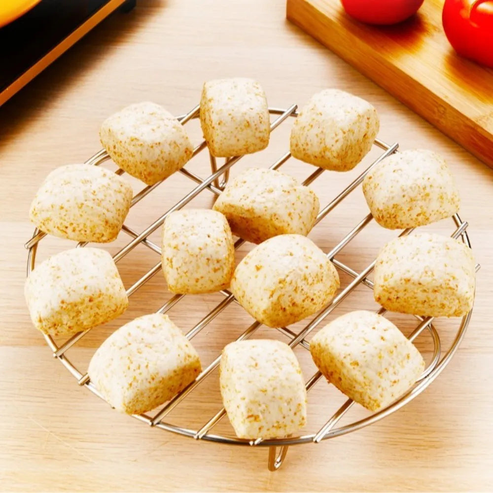 Durable 19cm Air Fryer Baking Rack Stainless Steel