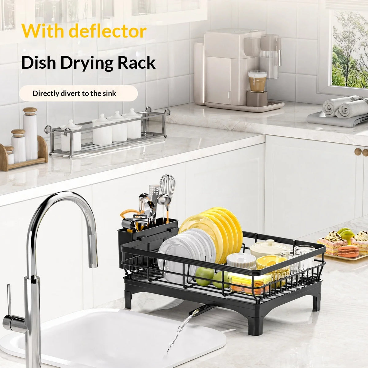 Homejoy Dish Drying Rack Thickened Carbon Steel Stable