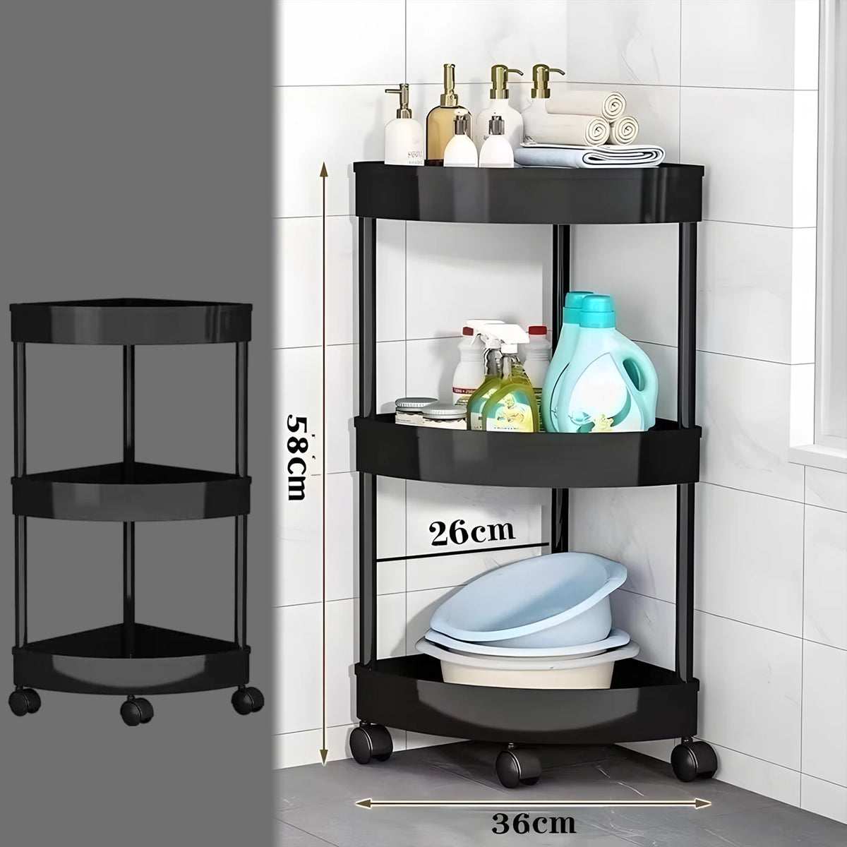 Swivel Wheels Small Cart Shelf Snacks Racks Trolley