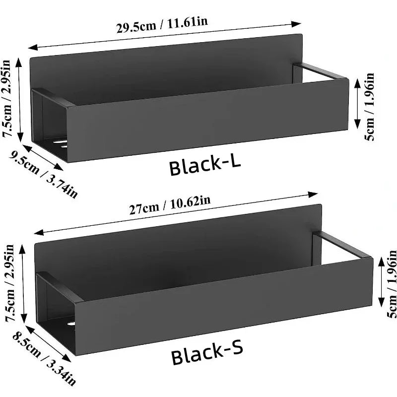 Magnetic Fridge Shelf Spice Rack Black Iron Refrigerator
