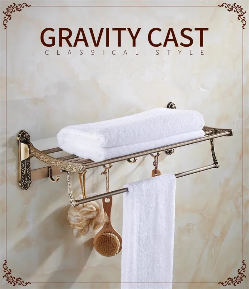 Antique Bronze Carved Bathroom Aluminum Bath Hardware Bathroom
