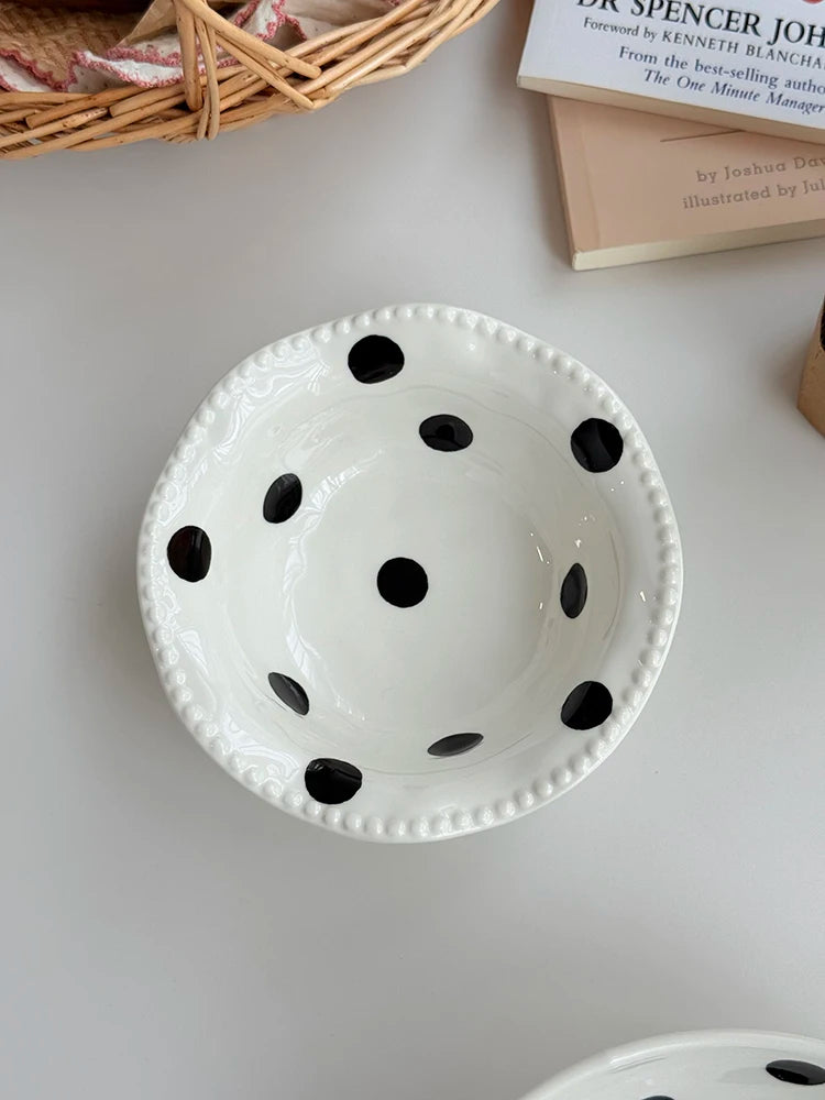 Hebden Style Creative Irregular Ceramic Diningware Black White