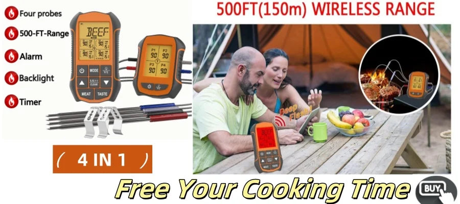 Instant Read Digital Food Thermometer Backlight Hold Function