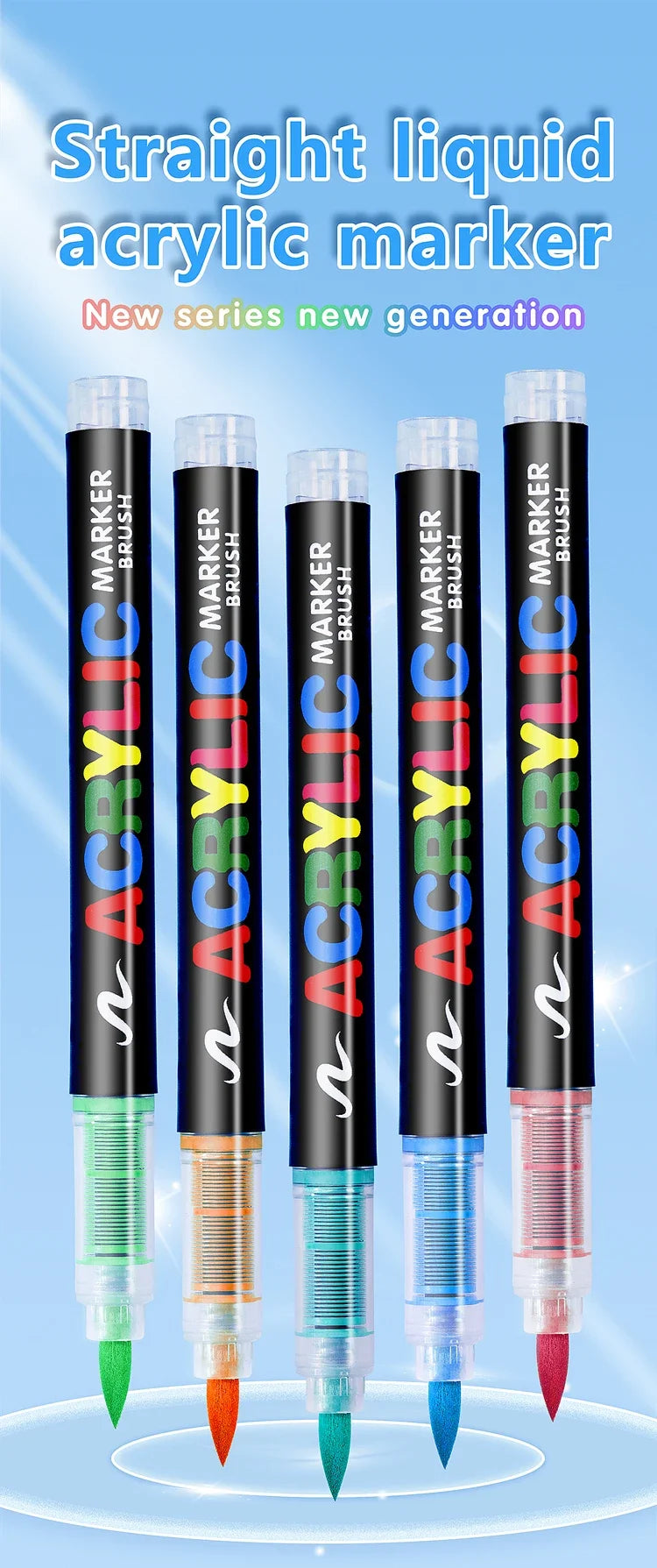 Guangna Acrylic Paint Markers Brush Tip Direct-Liquid Ink
