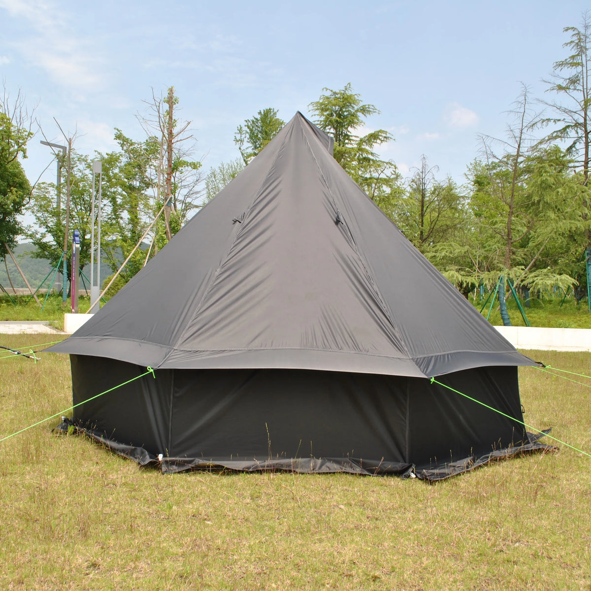 Person Large Pyramid Tent Four Seasons Camping Chimney