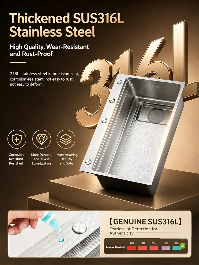 316l Stainless Steel Sink Undermount Sinks Antiscratch Rice