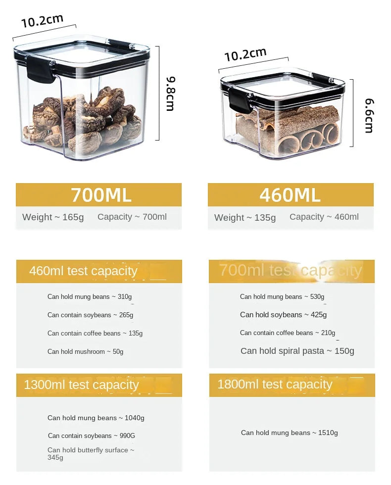 1-4pcs Sealed Jars Organizer Grain Storage Boxes Large