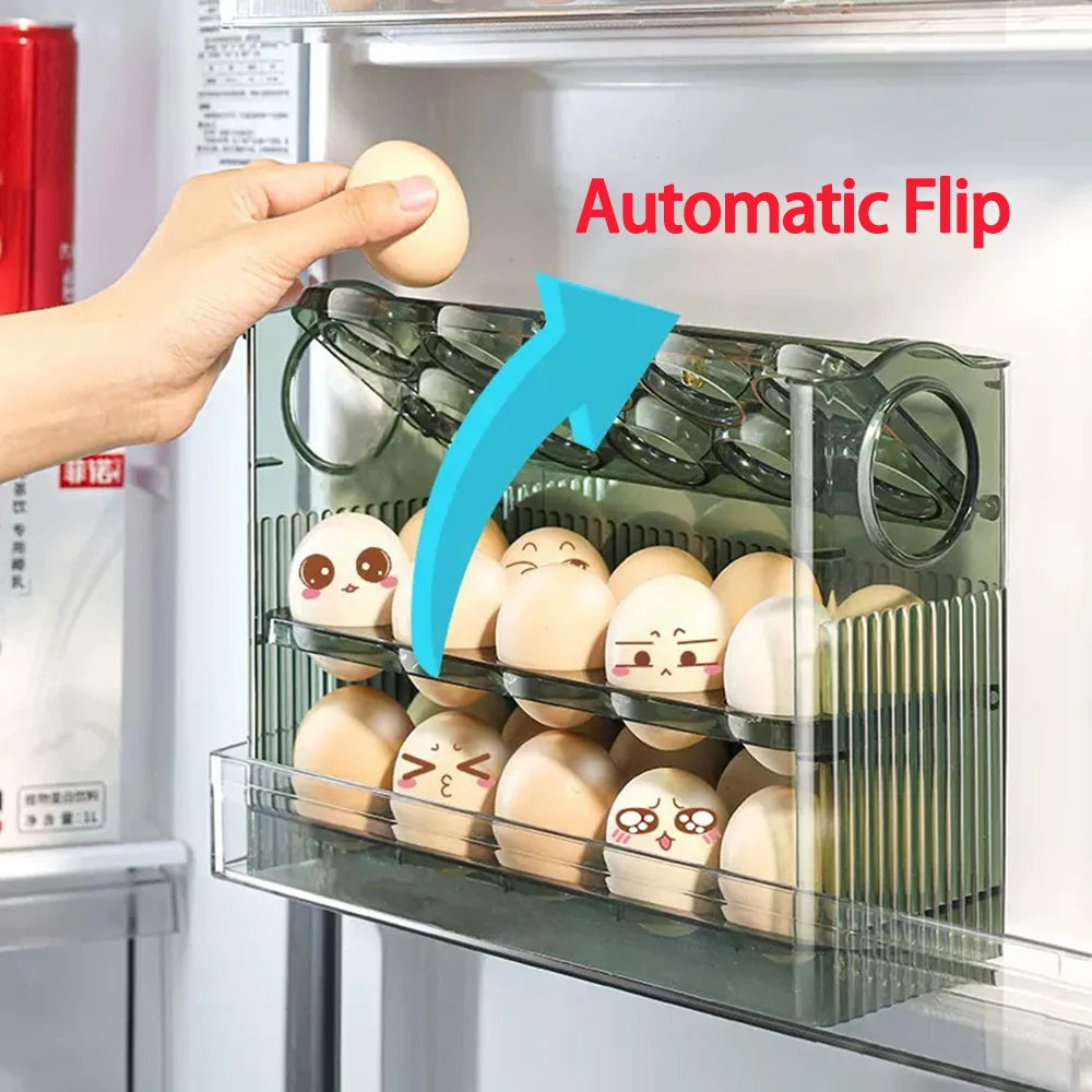Three-Layer Flippable Egg Holder 30 Eggs Egg Storage