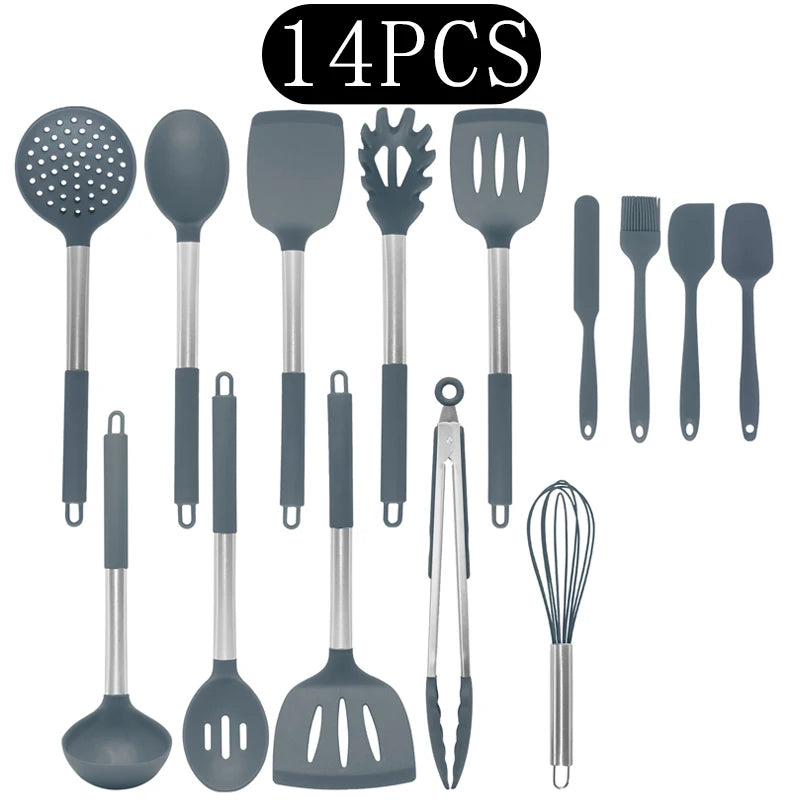 Black Non-Stick Silicone Kitchenware Cooking Utensils Cookware