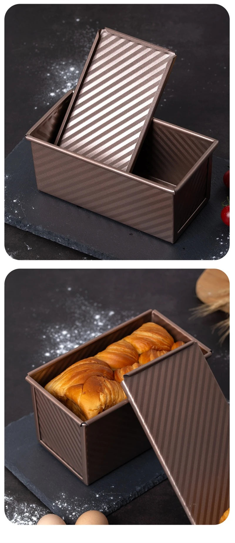 Rectangle Loaf Pan Baking Toast Pullman Box Tray