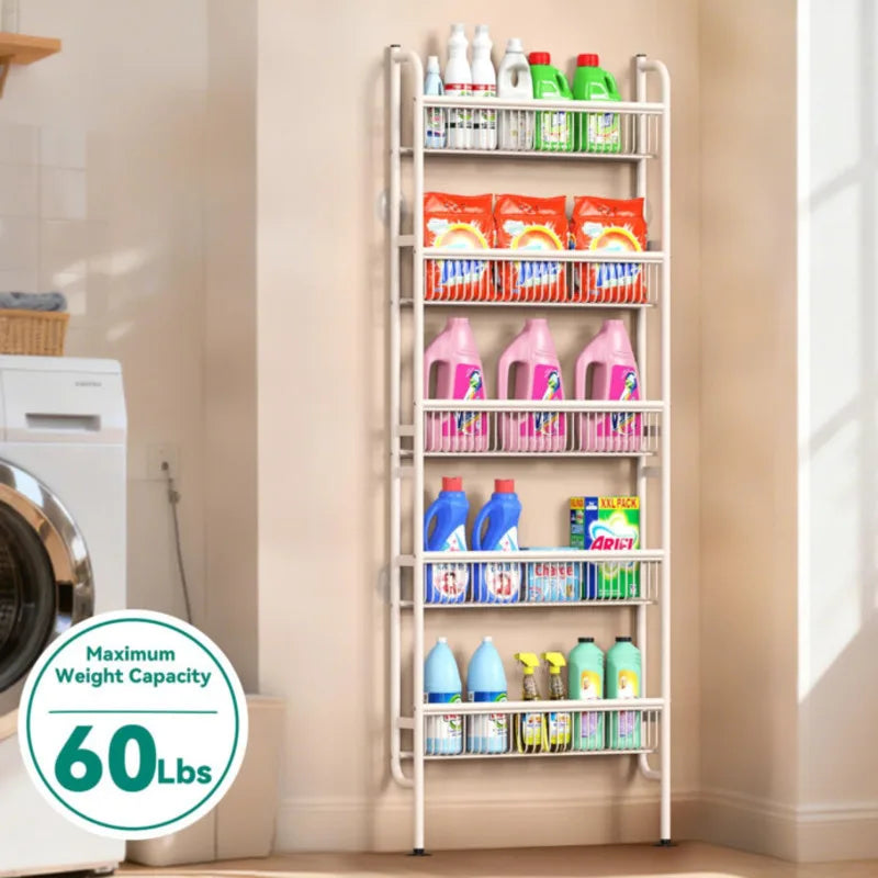 Behind Door Slim Storage Rack Narrow Organizer Shelf