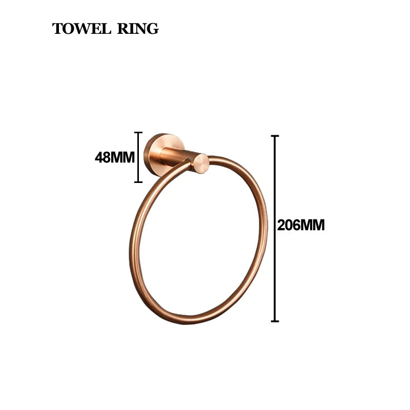 Brushed Rose Gold Stainless Steel Wall-Mounted Bathroom -Towel