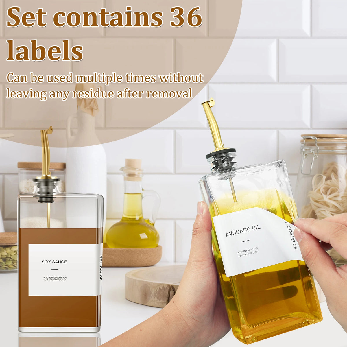 4pcs 500ml Olive Oil Dispenser Glass Bottle Transparent