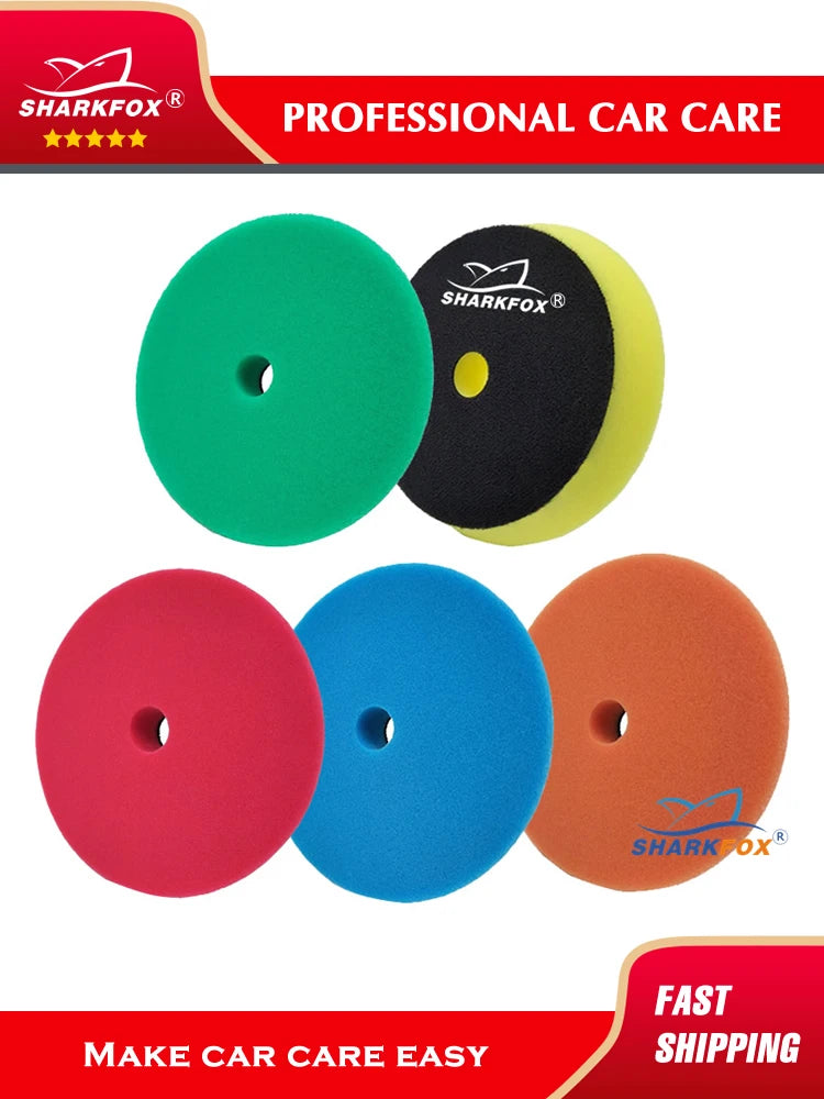 Sharkfox 125mm /6 150mm Buffing Polishing Sponge Pads