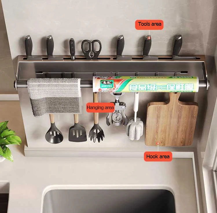 Stainless Steel Paper Towel Rack Wall Shelf Hook