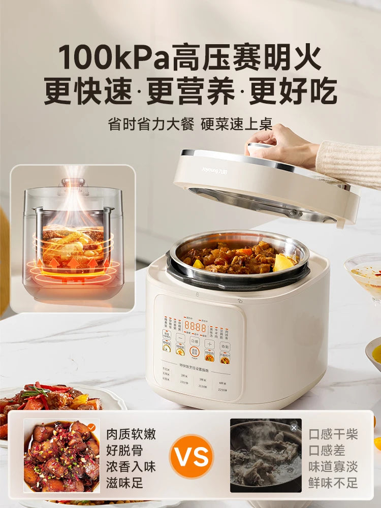 Joyoung Electric Pressure Cooker Large Capacity Coated Stainless