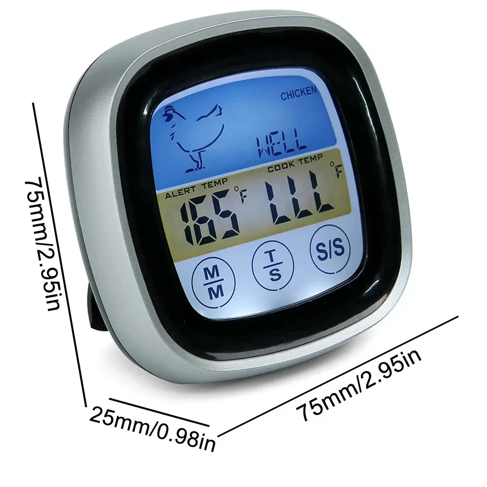 Digital Thermometer Probe Touch Screen Meat Barbecue Food