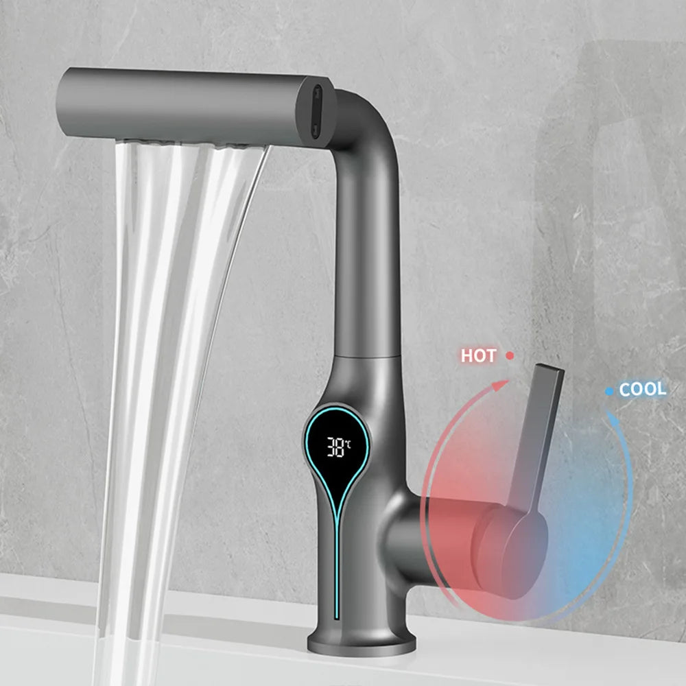 Multi Functional Waterfall Basin Faucet Mode Mixer Tap