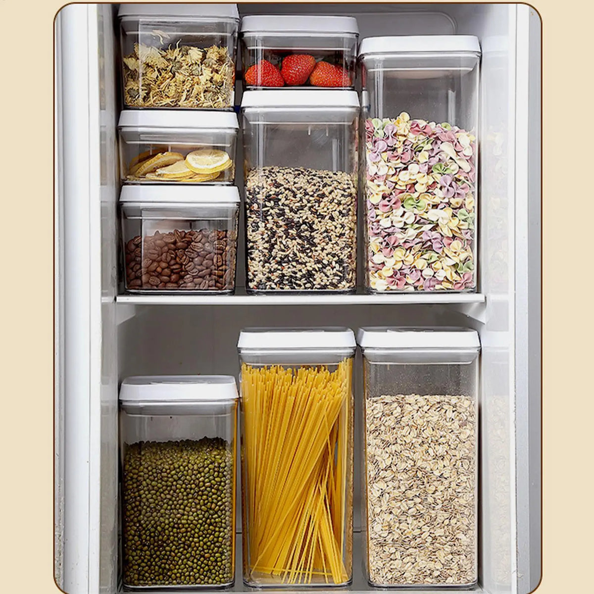 Cereal Container Airtight Jars Clear Stackable Sealed Jar