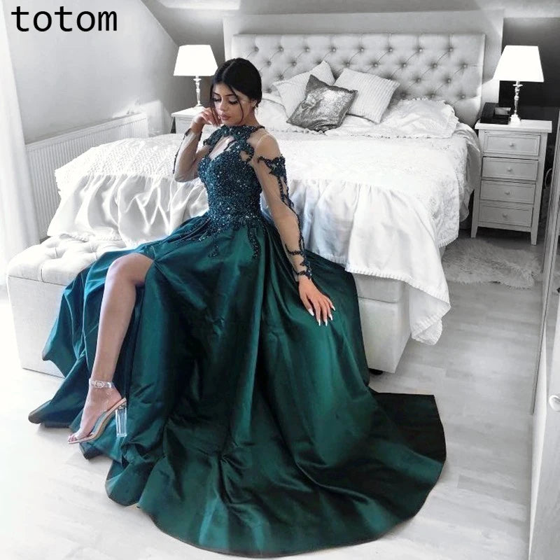 Glimmer Trendy One-Shoulder Mermaid Celebrity Dress High Slit