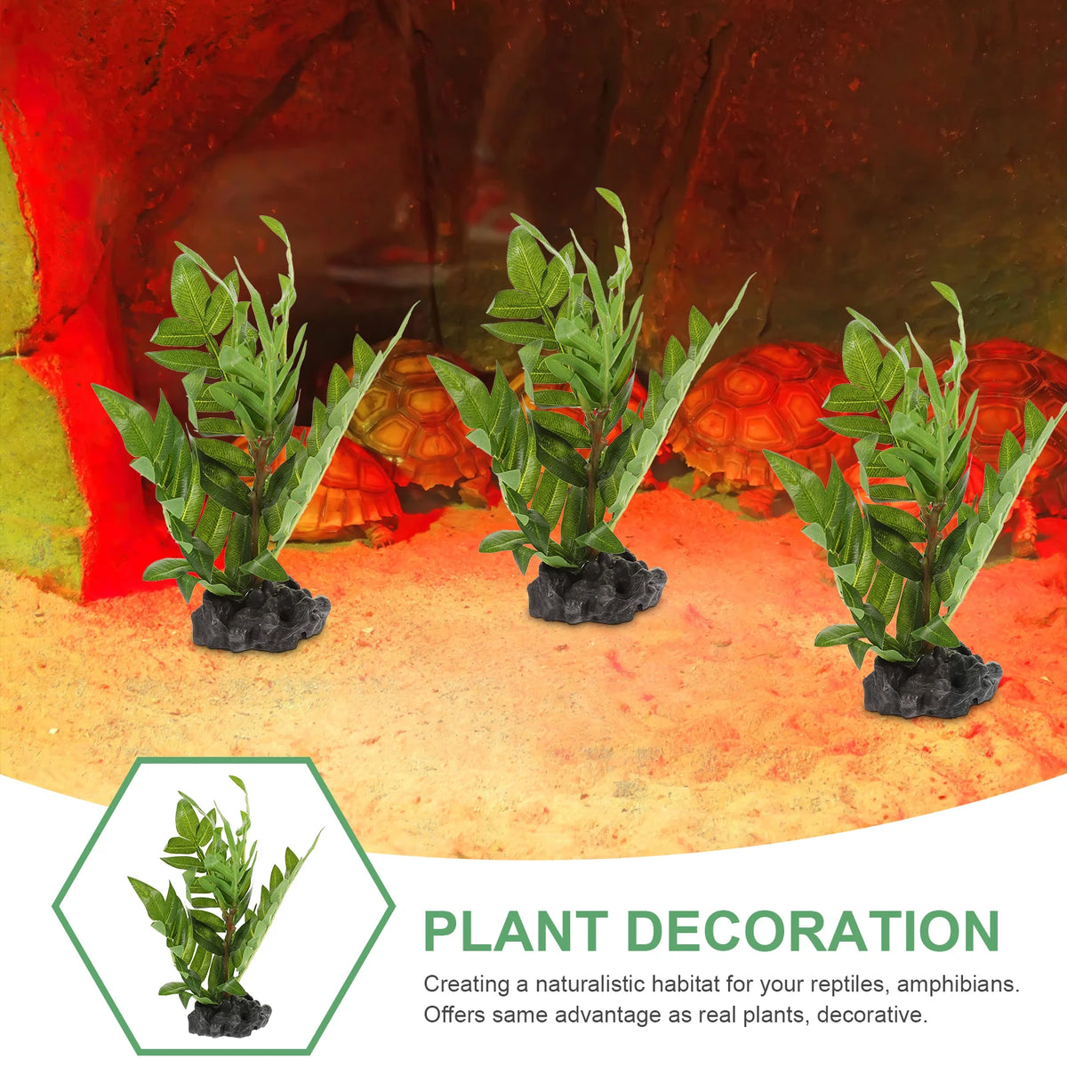 Artificial Reptile Plants Plastic Resin Plants Amphibians Lizard