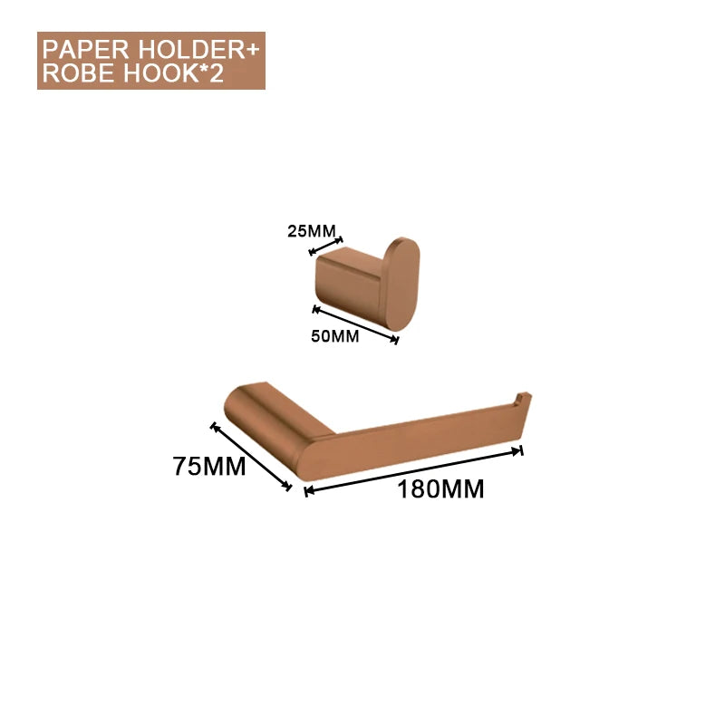 Brushed Rose Gold Storage Rack Towel Bar Tissue