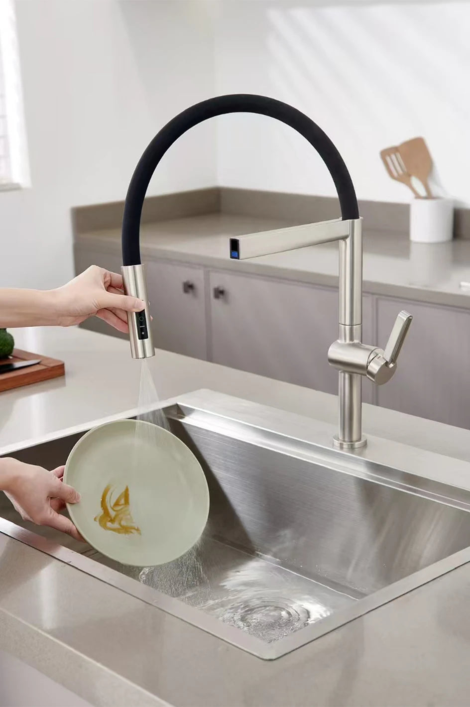 Vgx Brushed Faucet Sink Faucets Rubber Pull Down